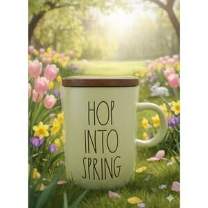 Rae Dunn Spring Mug with topper/coaster